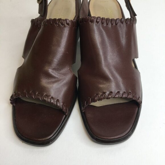 Easy-Steps Sandler Slingback  Brown Leather Sandals Size 9 - Picture 3 of 12